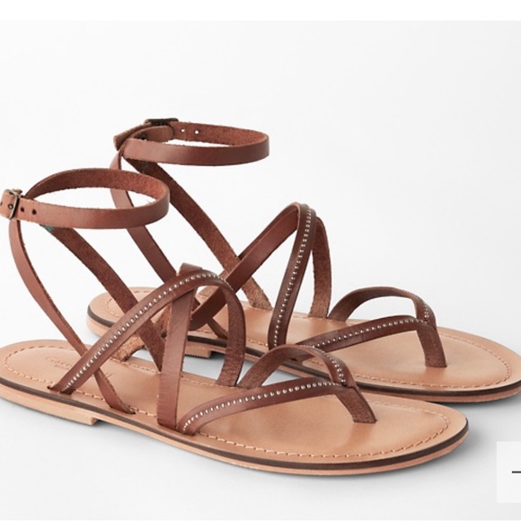 Garnet Hill Shoes - Garnet Hill Leather Strap Studded Gladiator Sandals Women’s Size 7.5